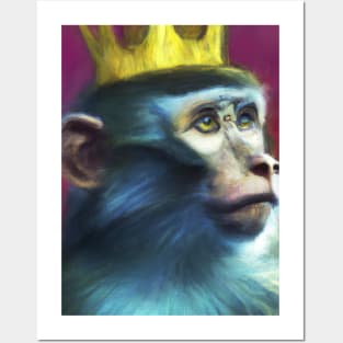 Monkey with a crown Posters and Art